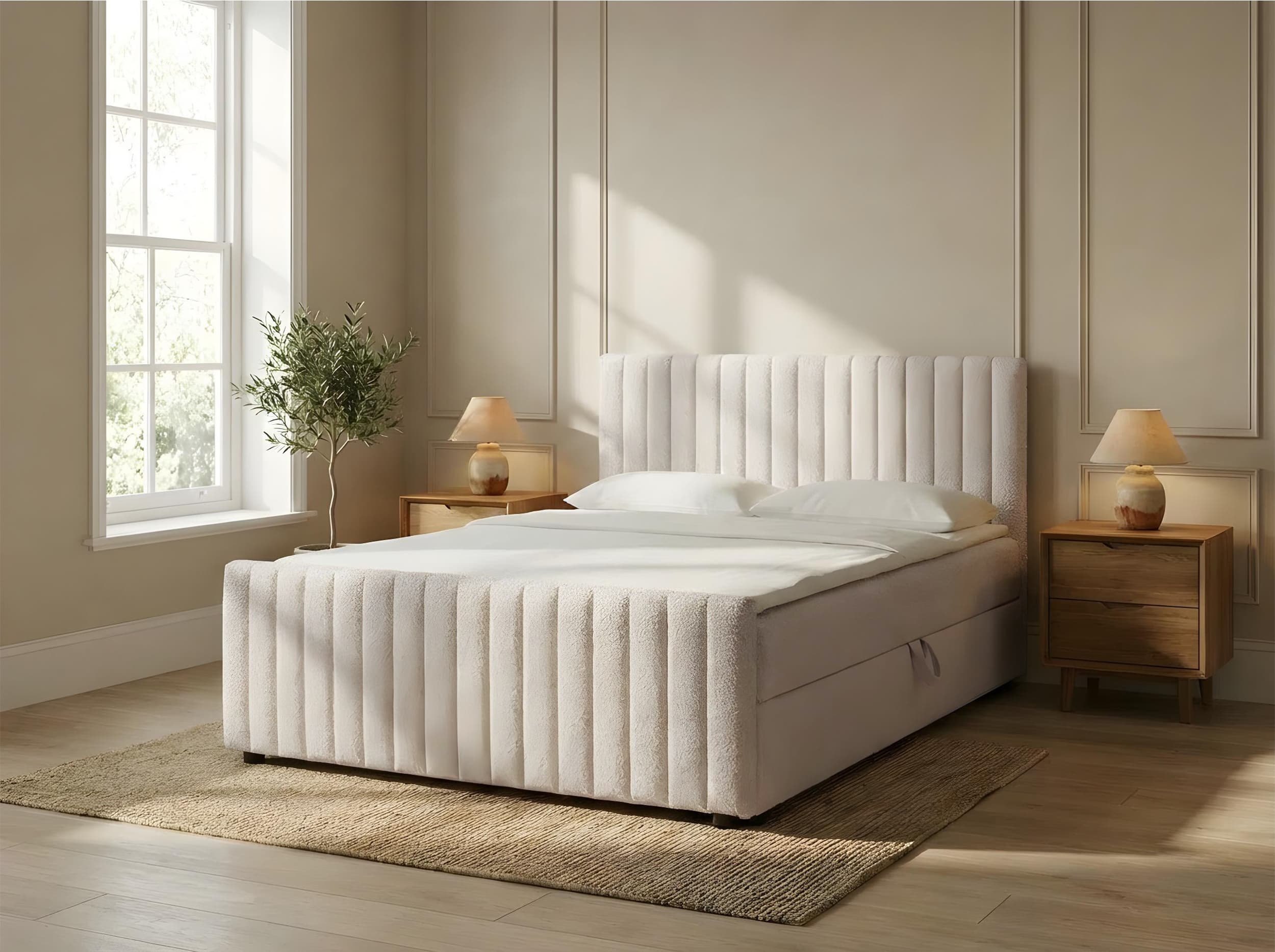 Boxspringbett Tiki Arena Bouclé Teddy 140x200