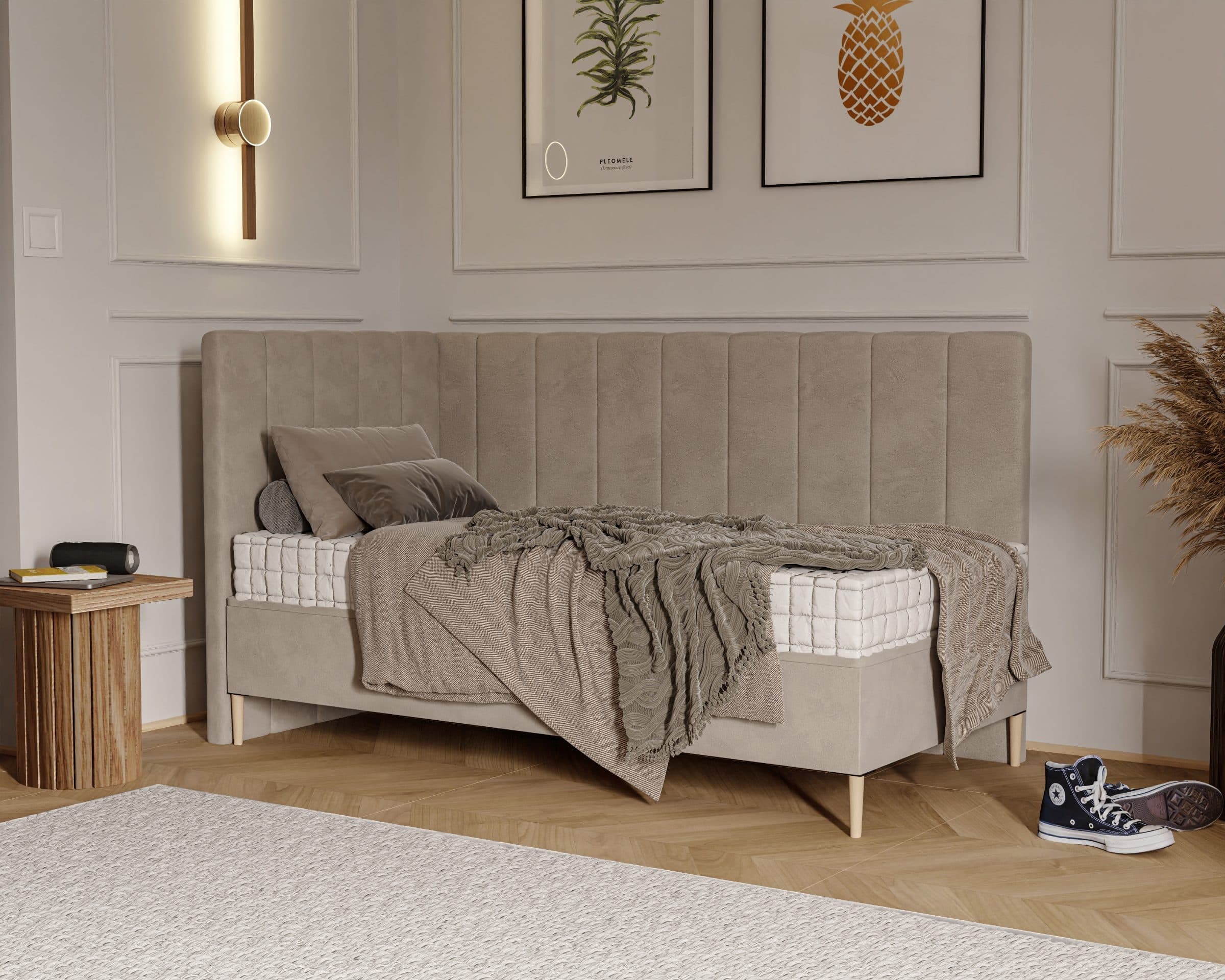 Łóżko młodzieżowe i dziecięce Remi z pojemnikiem 100x200 cm